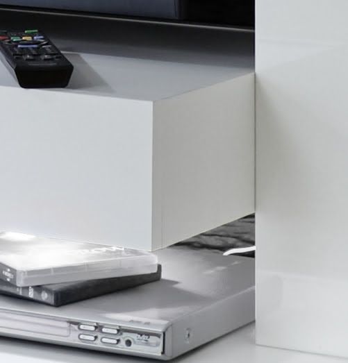 Meuble TV laqué blanc à led Luxo - Photo n°6