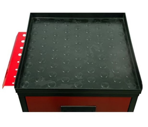 Mini servante sur roulettes 4 tiroirs métal noir et rouge Folia - Photo n°4
