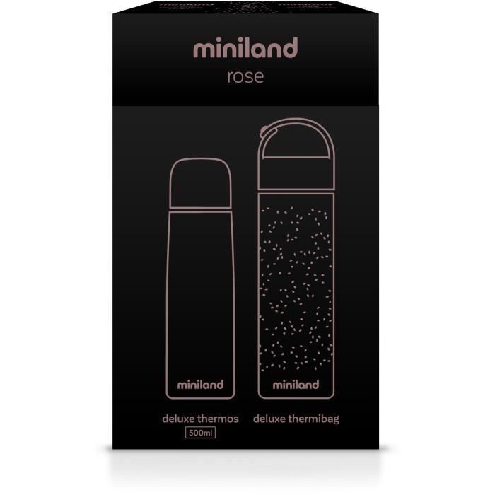 MINILAND - Deluxe thermos rose exclusif pour liquides de 500ml avec effet chromé et sac isotherme prémium, un pack de luxe - Photo n°5