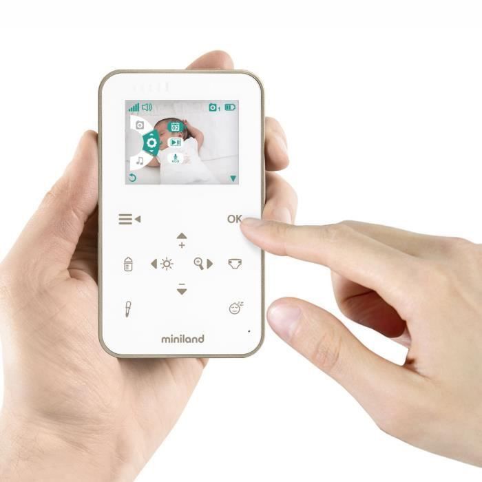 MINILAND - Ecoute-bébé portabilité maximum avec panneau frontal tactile, Digimonitor 2,4 gold - Photo n°2