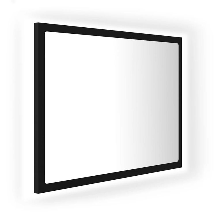 Miroir à LED de salle de bain Noir 60x8,5x37 cm - Photo n°1