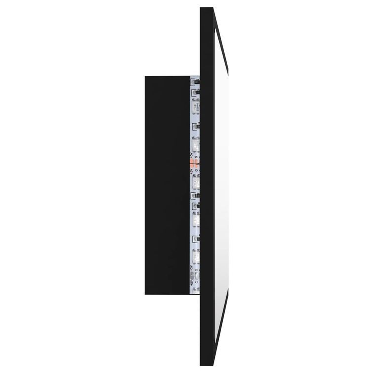 Miroir à LED de salle de bain Noir 60x8,5x37 cm - Photo n°8