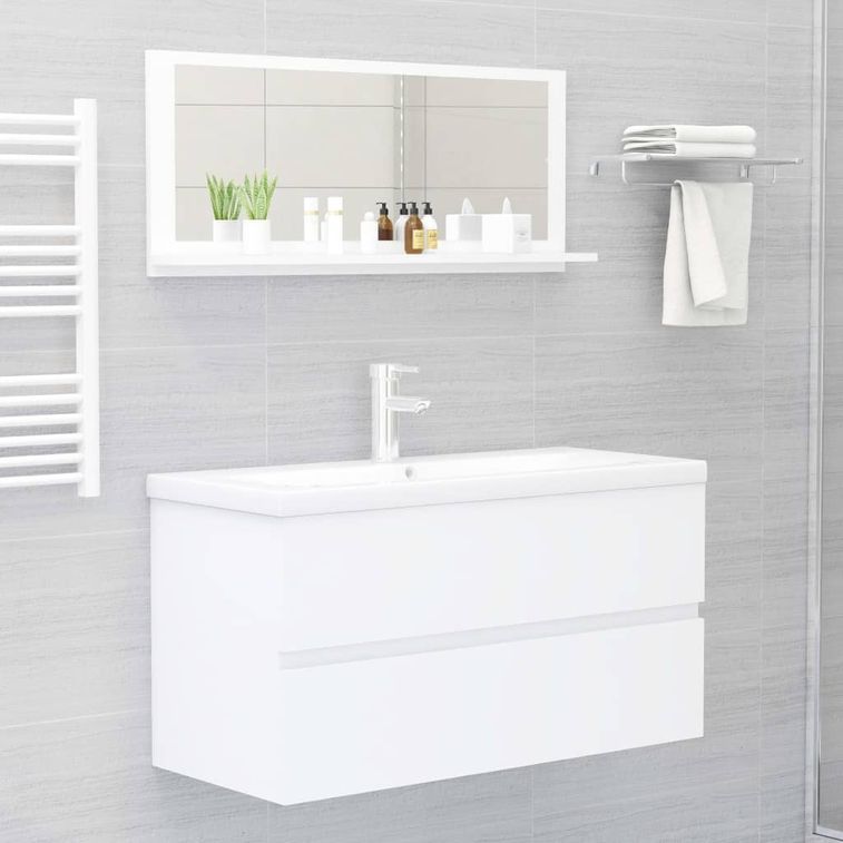 Miroir de salle de bain Blanc 90x10,5x37 cm - Photo n°4
