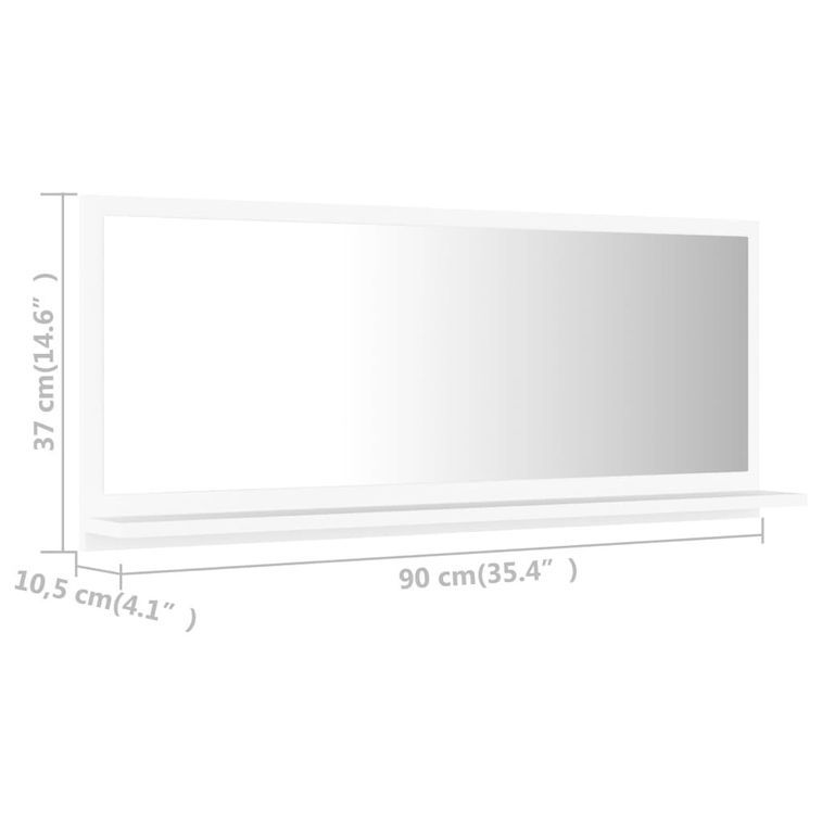 Miroir de salle de bain Blanc 90x10,5x37 cm - Photo n°7