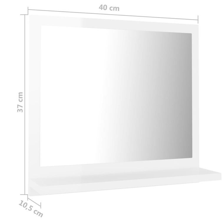 Miroir de salle de bain Blanc brillant 40x10,5x37 cm - Photo n°7