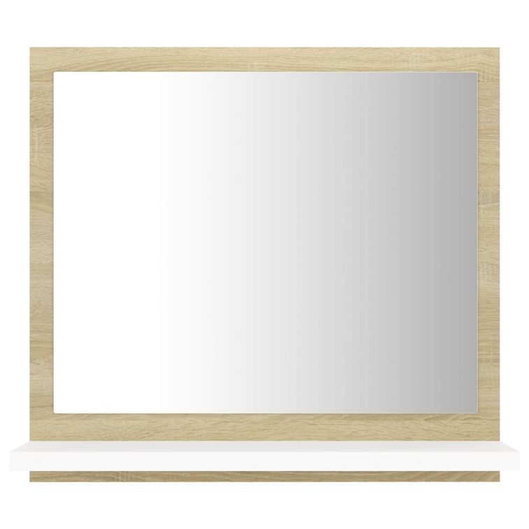 Miroir de salle de bain Blanc et chêne sonoma 40x10,5x37 cm - Photo n°5
