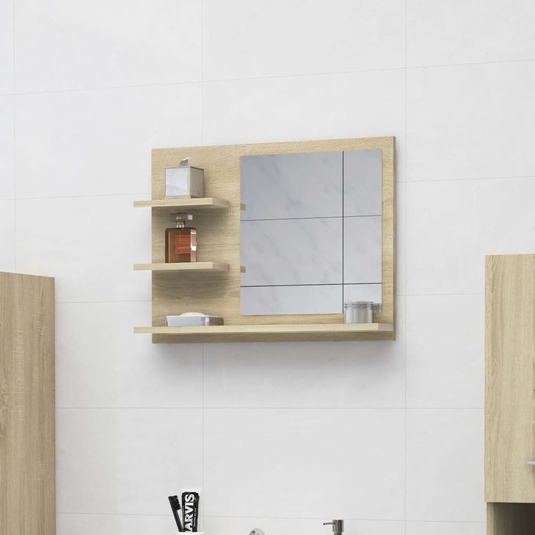 Miroir de salle de bain Chêne sonoma 60x10,5x45 cm - Photo n°2