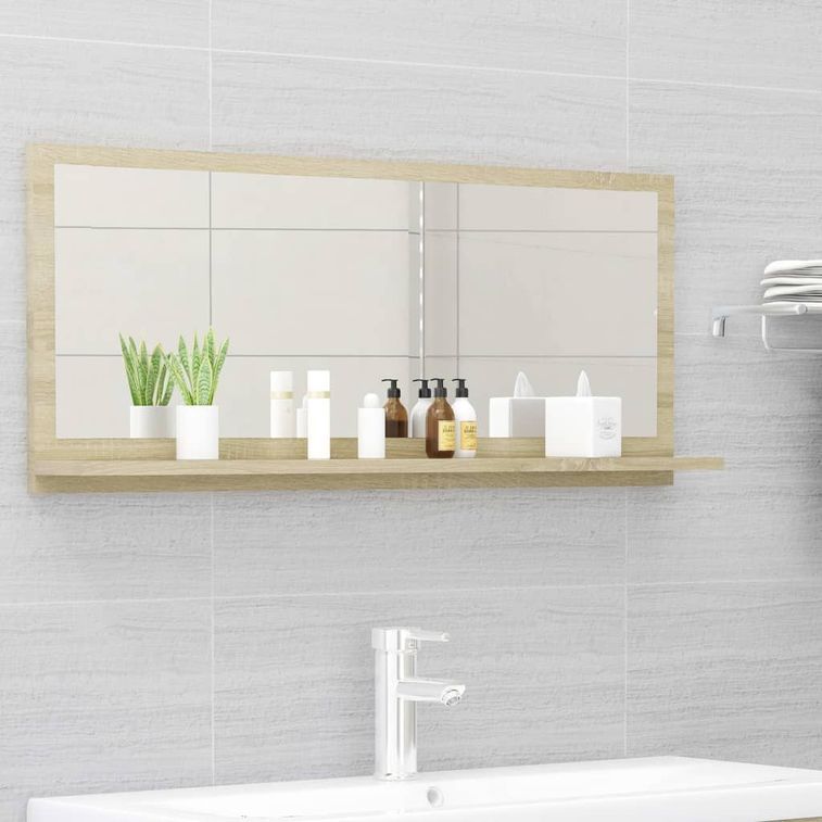 Miroir de salle de bain Chêne sonoma 90x10,5x37 cm - Photo n°2