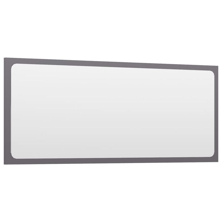Miroir de salle de bain Gris brillant 90x1,5x37 cm - Photo n°3