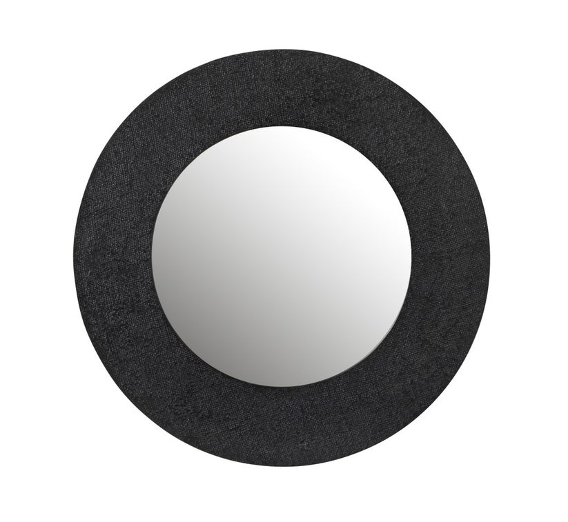 Miroir métal effet jute noir Kolina D 70 cm - Photo n°1
