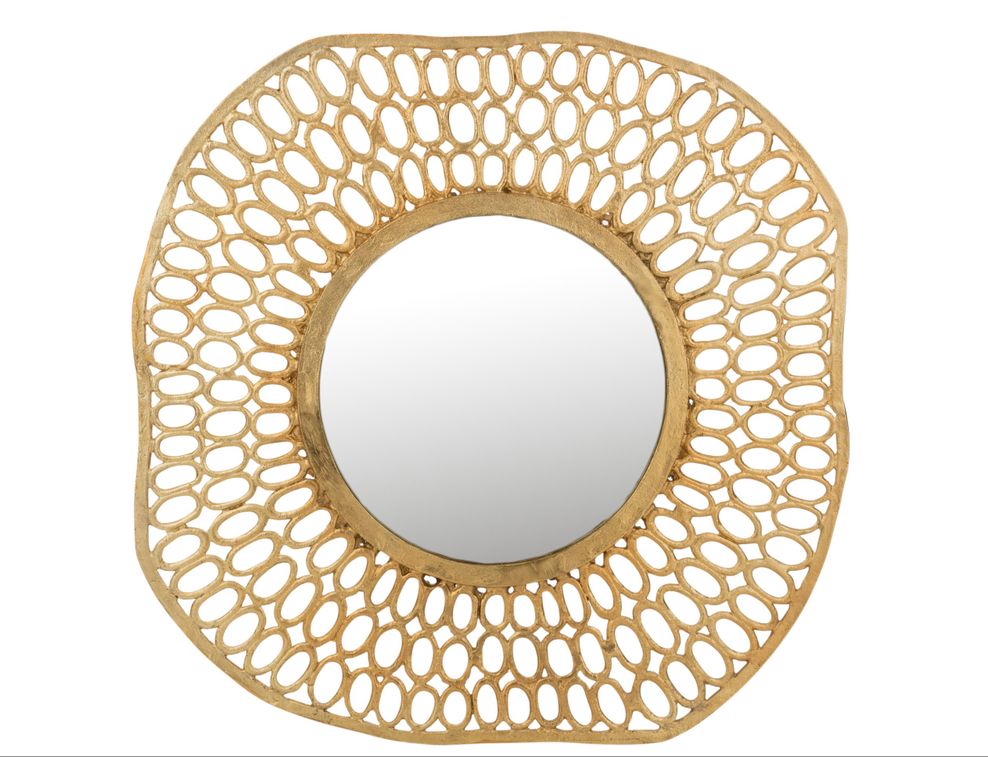 Miroir motif cercle aluminium doré Oly D 83 cm - Photo n°1