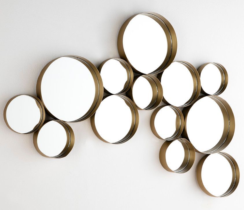 Miroir mural 13 ronds métal doré Kaïra - Photo n°1
