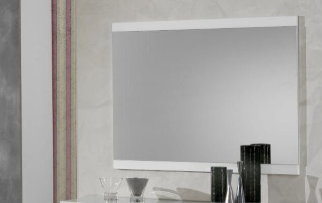 Miroir mural bois brillant blanc Sting 90 - Photo n°1