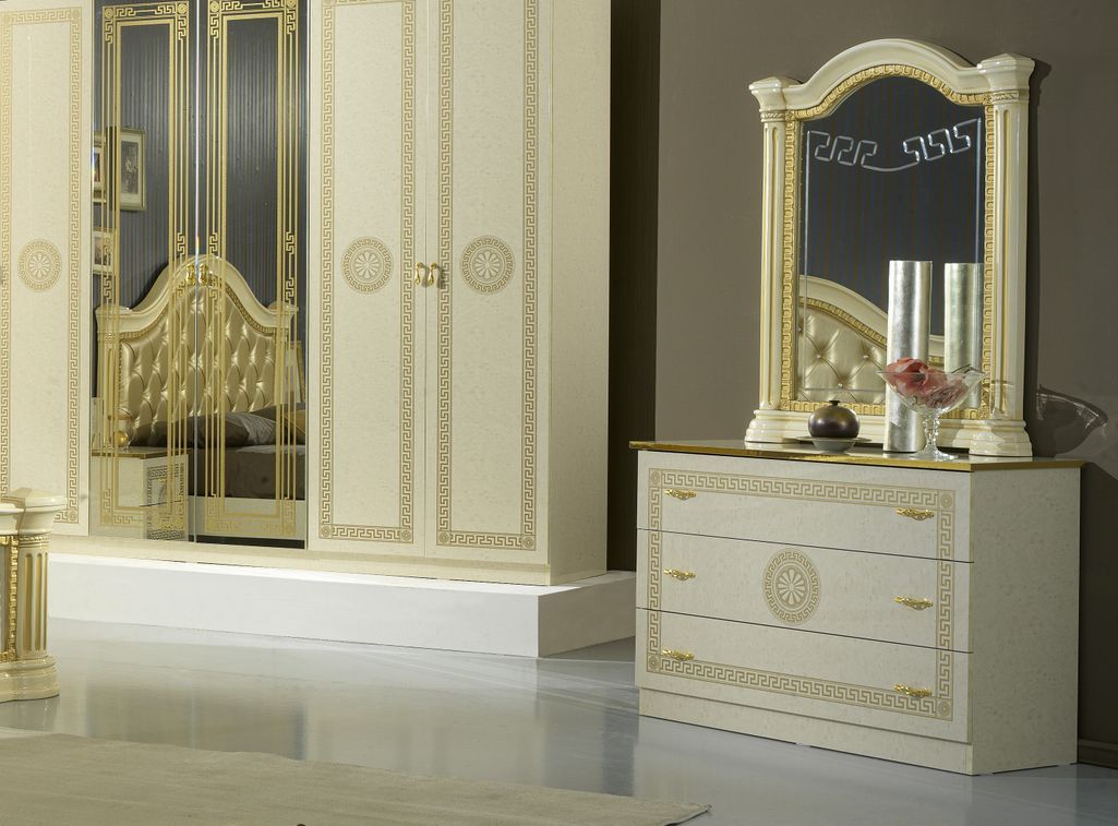 Miroir mural laqué beige Savana 94 cm - Photo n°2