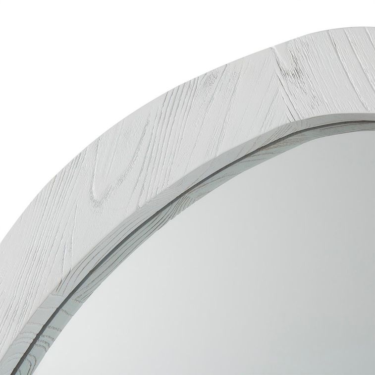 Miroir mural ovale bois blanc Blac L 81 cm - Photo n°2