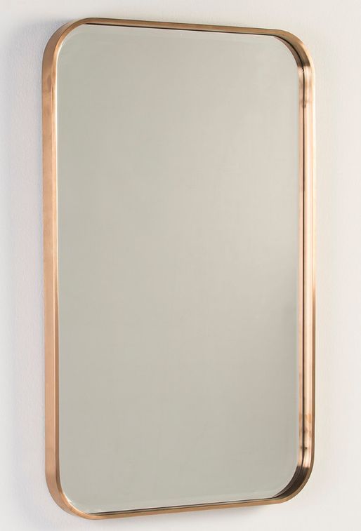 Miroir mural rectangulaire métal bronzé Mety - Photo n°1
