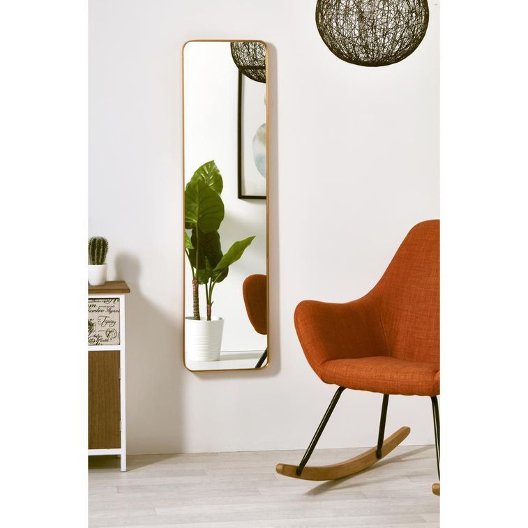 Miroir mural rectangulaire métal doré Noret H 120 cm - Photo n°5