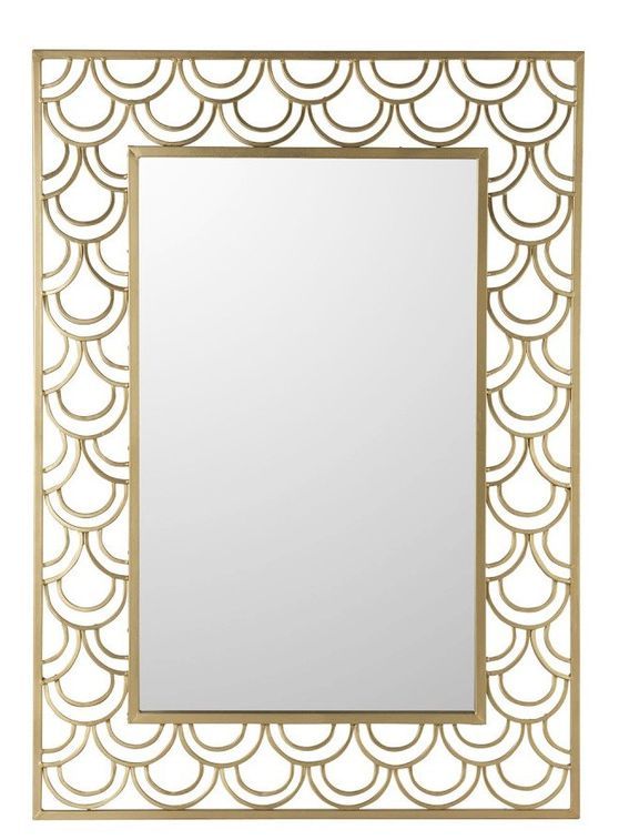 Miroir mural rectangulaire métal doré Ysarg - Photo n°1