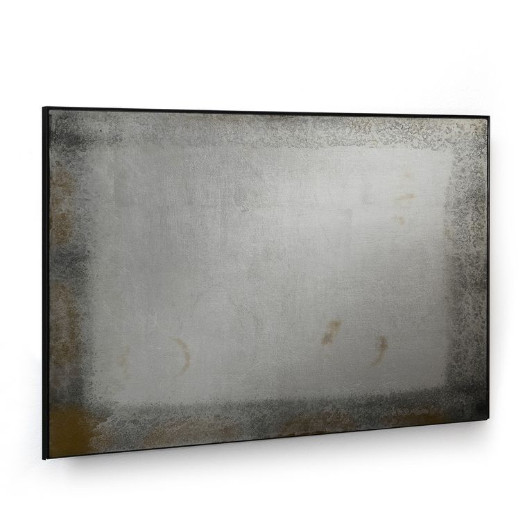 Miroir mural rectangulaire métal noir et miroir argenté Picty - Photo n°1