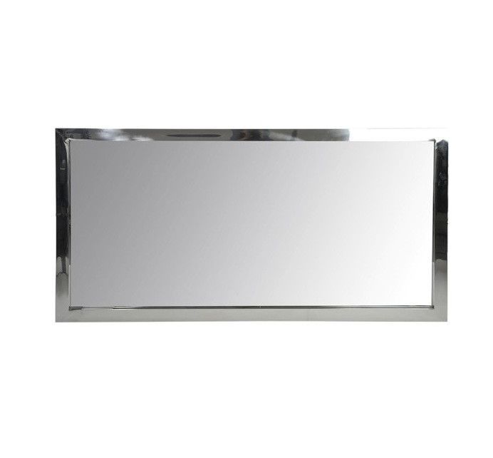 Miroir mural rectangulaire verre et métal argenté Licia - Photo n°1