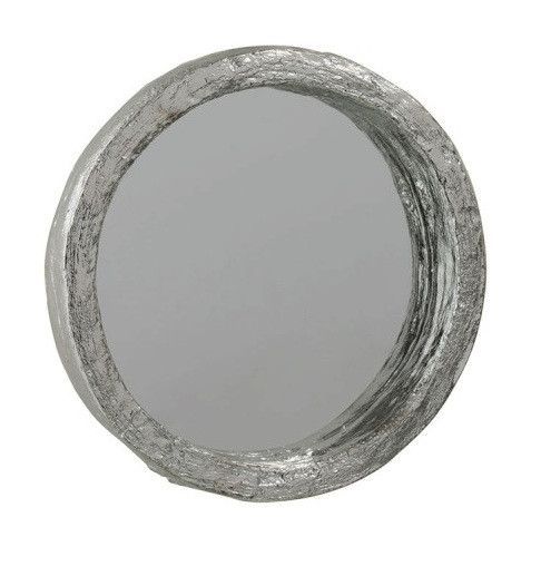 Miroir murl rond résine argentée Licia D 25 cm - Photo n°1
