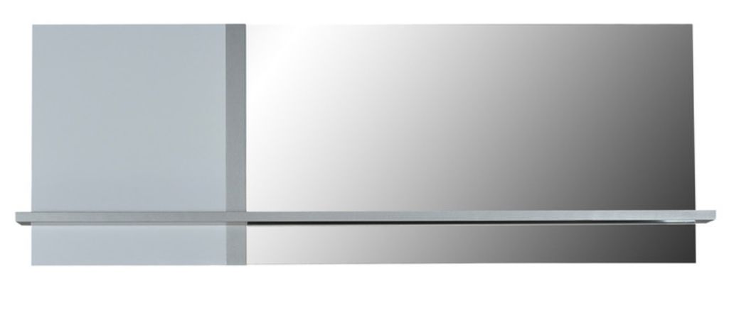 Miroir rectangulaire 1 tablette métal et laqué blanc Kartz - Photo n°1
