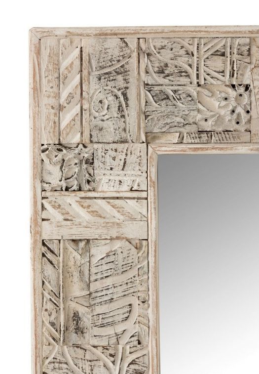 Miroir rectangulaire bois recyclé blanc délavé Leroy L 150 cm - Photo n°2