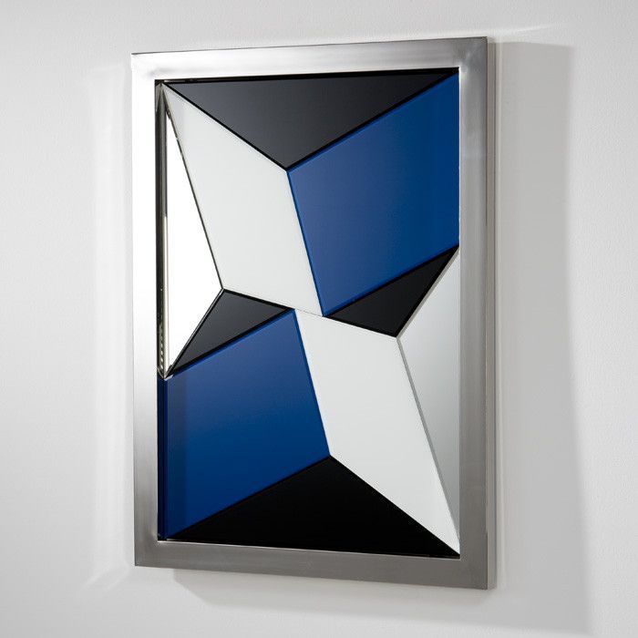 Miroir rectangulaire métal argenté et miroir multicouleur Fanya - Photo n°1