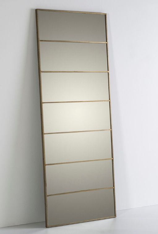 Miroir rectangulaire métal doré et verre Mety - Photo n°1