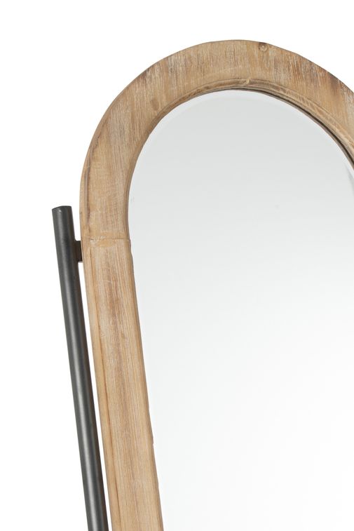 Miroir sur pied avec étagère et crochet bois Patricia L 60 cm - Photo n°8