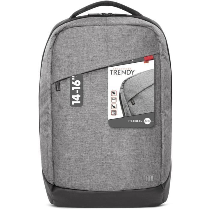 MOBILIS Sac a dos pour ordinateur portable - Trendy Backpack - 14-16'' - Gris - Photo n°4