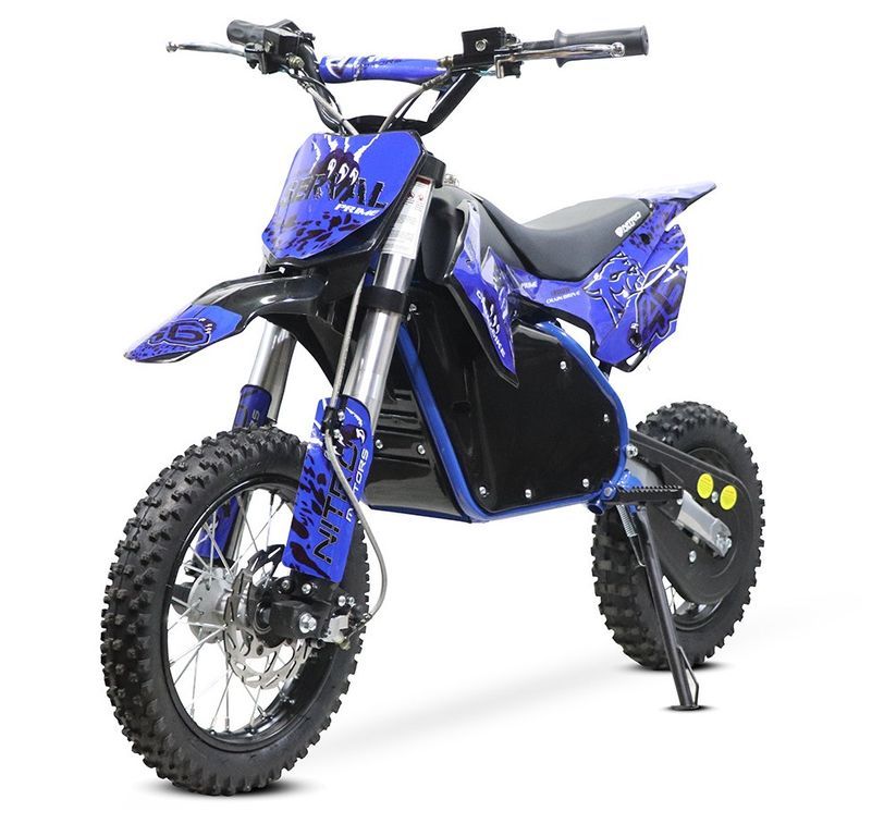 Moto cross électrique 1200W 48V lithium 12/10 Prime bleu - Photo n°4