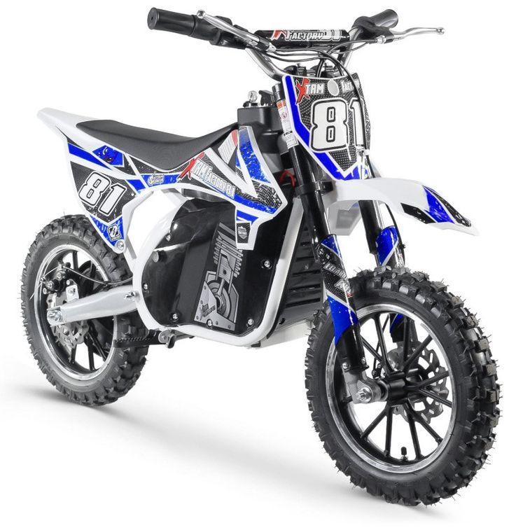 Moto cross électrique 500W MX blanc et bleu - Photo n°2