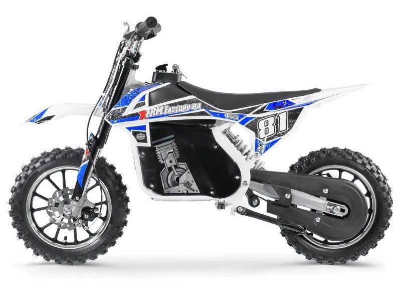 Moto cross électrique 500W MX blanc et bleu - Photo n°1