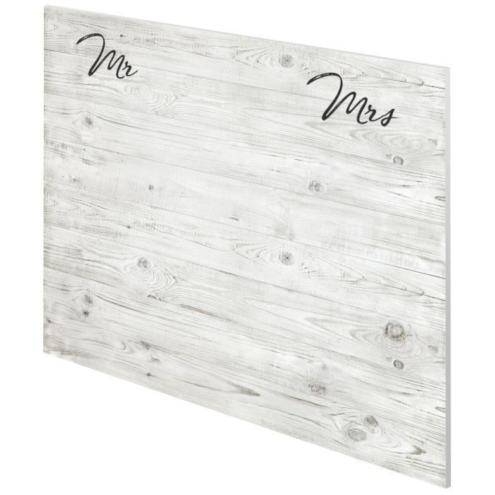 MR & MRS Tete de lit style classique effet bois blanchi - L 160 cm - Photo n°1