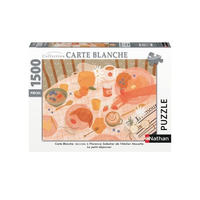 Nathan - Puzzle 1500 pieces - Le petit-déjeuner / Florence Sabatier (Collection Carte blanche) - Photo n°1
