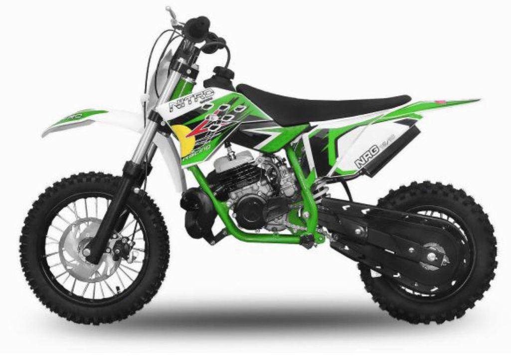 NRG50 49cc vert 12/10 Moto cross enfant moteur 9cv kick starter - Photo n°1