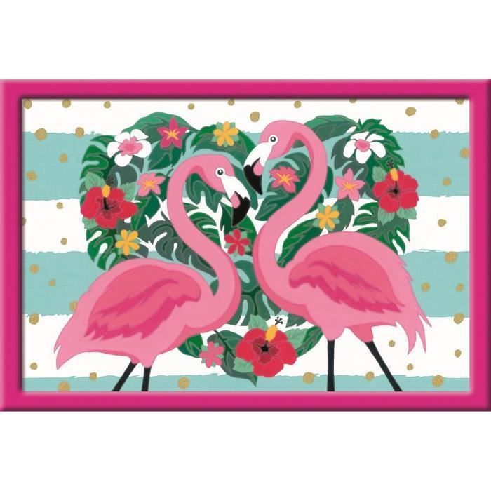 Numéro d'art - grand format - Flamingos amoureux - Ravensburger - Kit complet de Peinture au numéro - Des 9 ans - Photo n°2