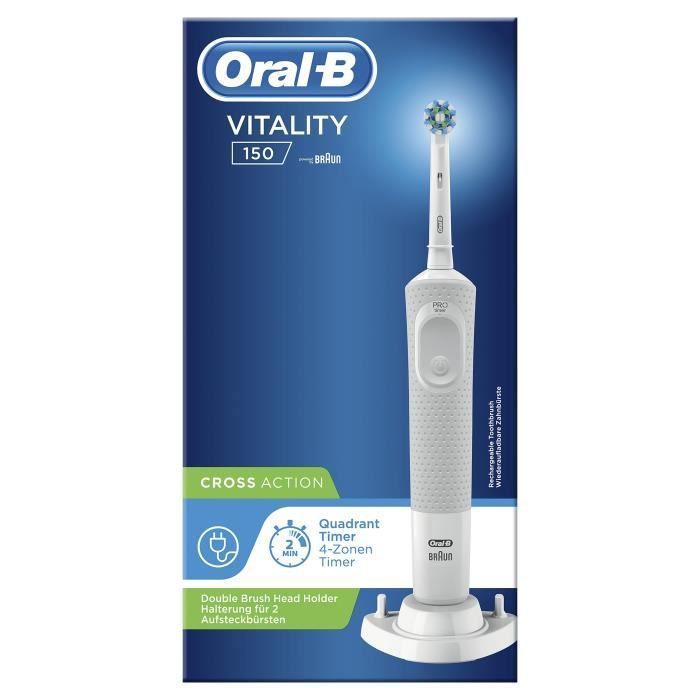 Oral-B Vitality 150 Cross Action - Brosse a Dents Électrique - Action de nettoyage 2D - Minuteur intégré - Blanche - Photo n°3