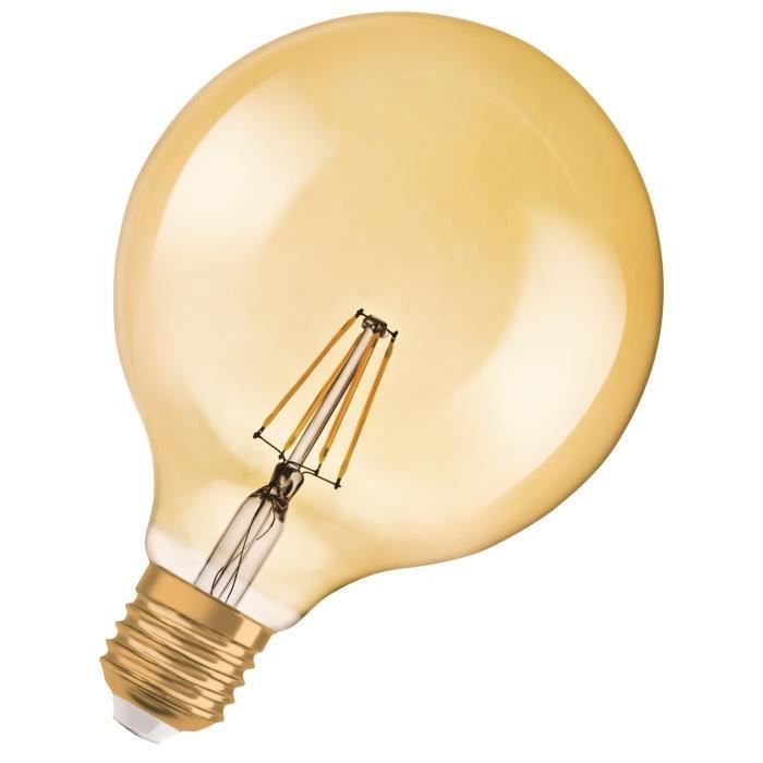 OSRAM-Ampoule LED filament Globe E27 Ø12,5cm 2400K 6.5W = 51W 650 Lumens Dimmable Osram - Photo n°1