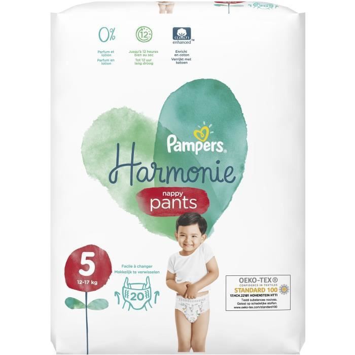 PAMPERS 20 Couches-Culottes Harmonie Nappy Pants Taille 5 - Photo n°4