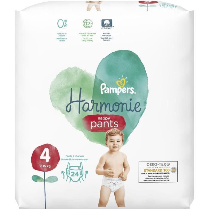 PAMPERS 24 Couches-Culottes Harmonie Nappy Pants Taille 4 - Photo n°4