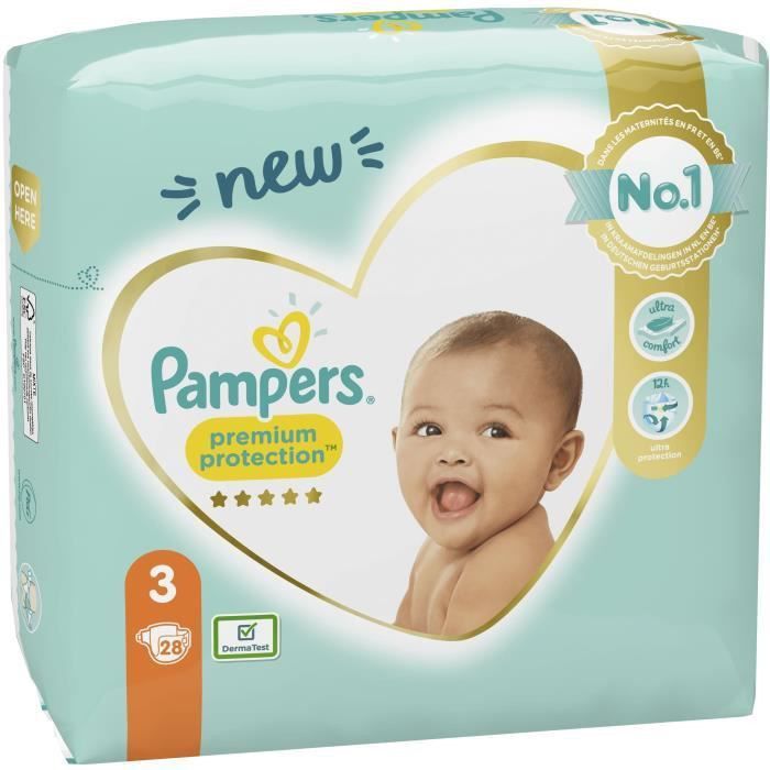 PAMPERS 28 Couches Premium Protection Taille 3 - Photo n°2