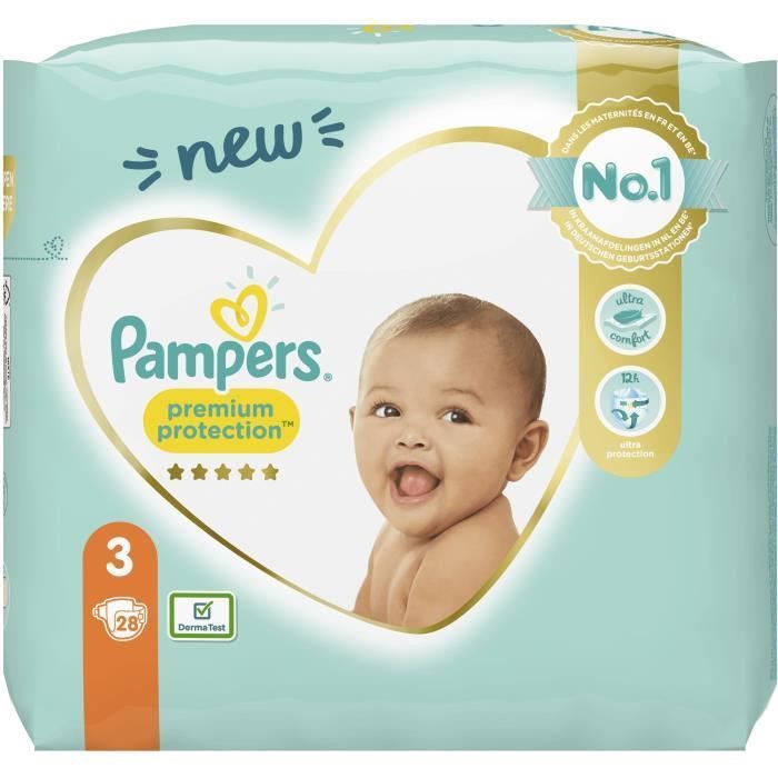 PAMPERS 28 Couches Premium Protection Taille 3 - Photo n°4