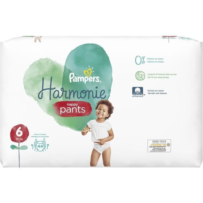 PAMPERS 44 Couches-Culottes Harmonie Nappy Pants Taille 6 - Photo n°4