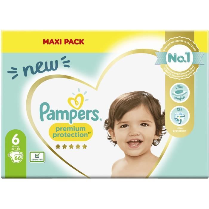 PAMPERS 66 Couches Premium Protection Taille 6 - Photo n°4