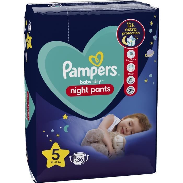 PAMPERS Baby-Dry Night Pants pour la nuit Taille 5 - 36 Couches-culottes - Photo n°2