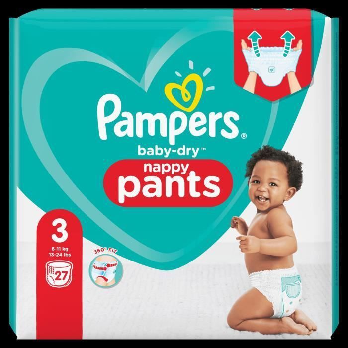 Pampers Baby-Dry Pants Couches-Culottes Taille 3, 27 Culottes - Photo n°2