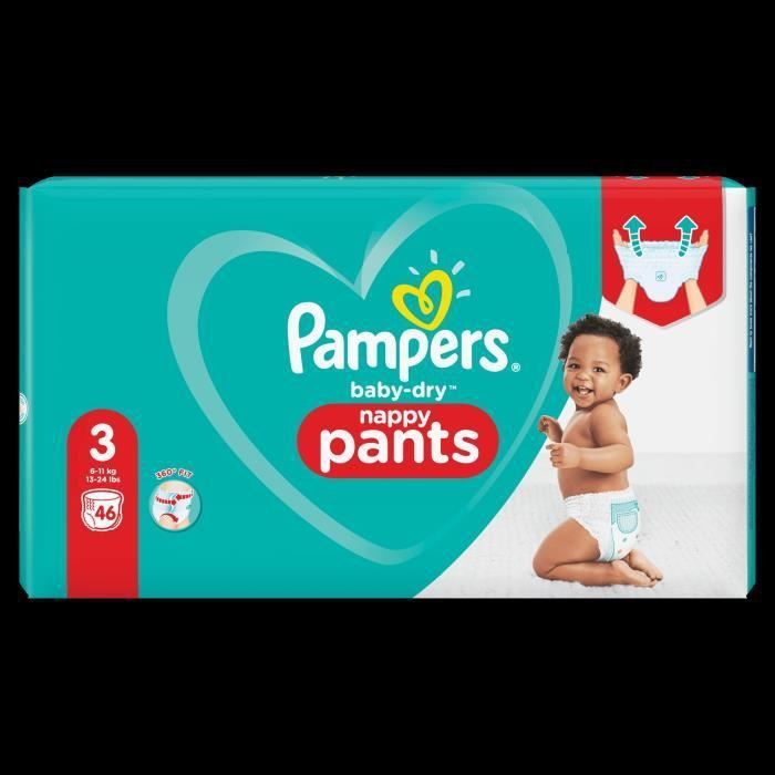 Pampers Baby-Dry Pants Couches-Culottes Taille 3, 46 Culottes - Photo n°2