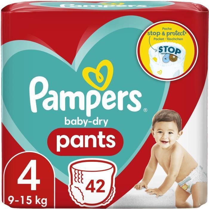 PAMPERS Baby-Dry Pants Taille 4 - 42 Couches-culottes - Photo n°1